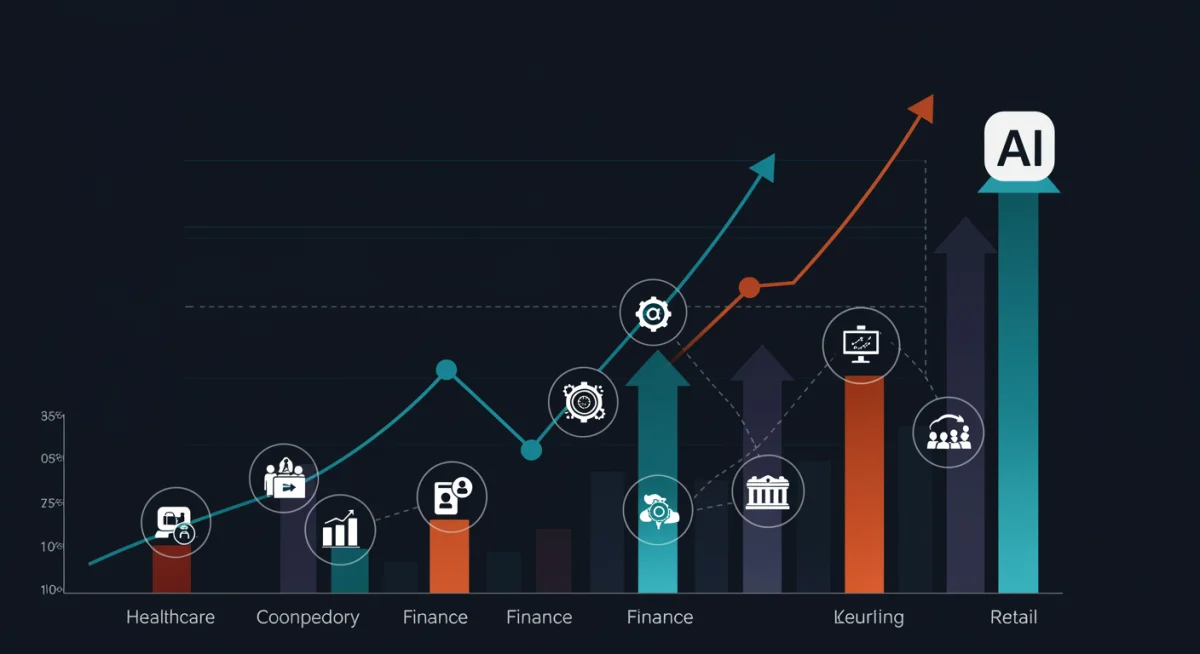Infographic depicting AI growth and interconnectedness across US economic sectors.