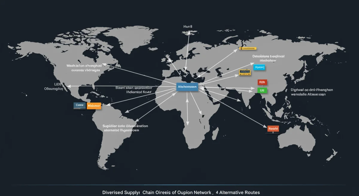 Infographic demonstrating diversified supply chain strategies for risk mitigation in US businesses.