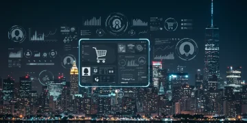 E-commerce Evolution 2025: US Retailers Boost Sales 15% Futuristic e-commerce platform with AI insights and personalized shopping experiences for US consumers.