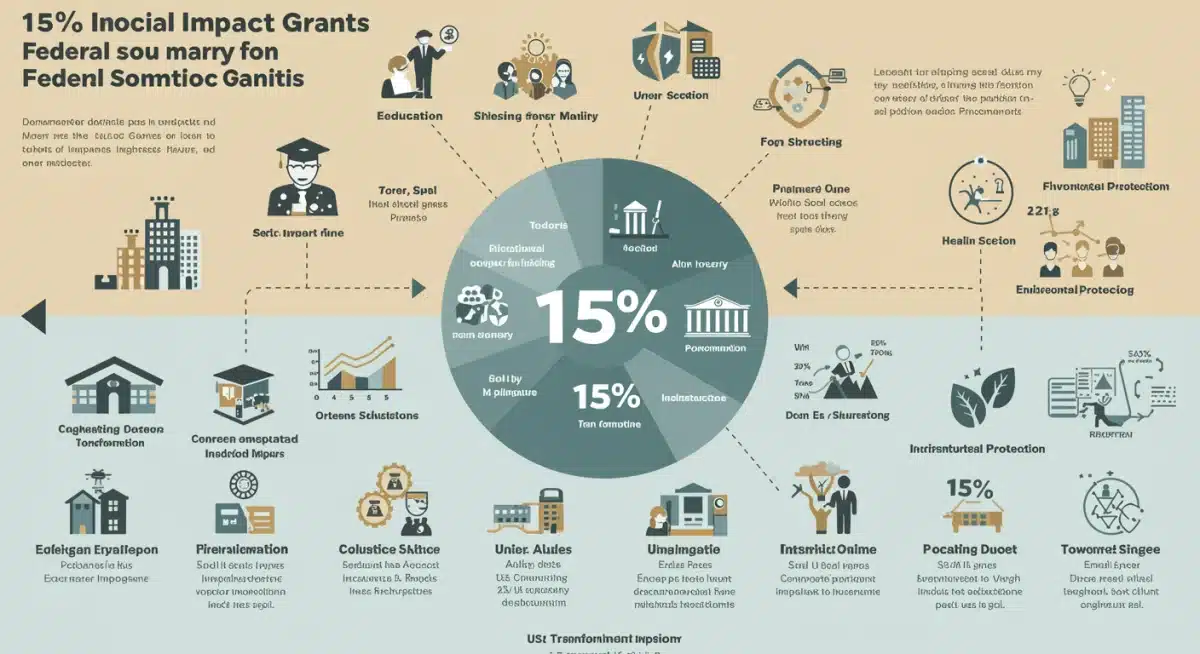 Infographic illustrating the diverse impact areas of federal social grants and their projected community transformation.