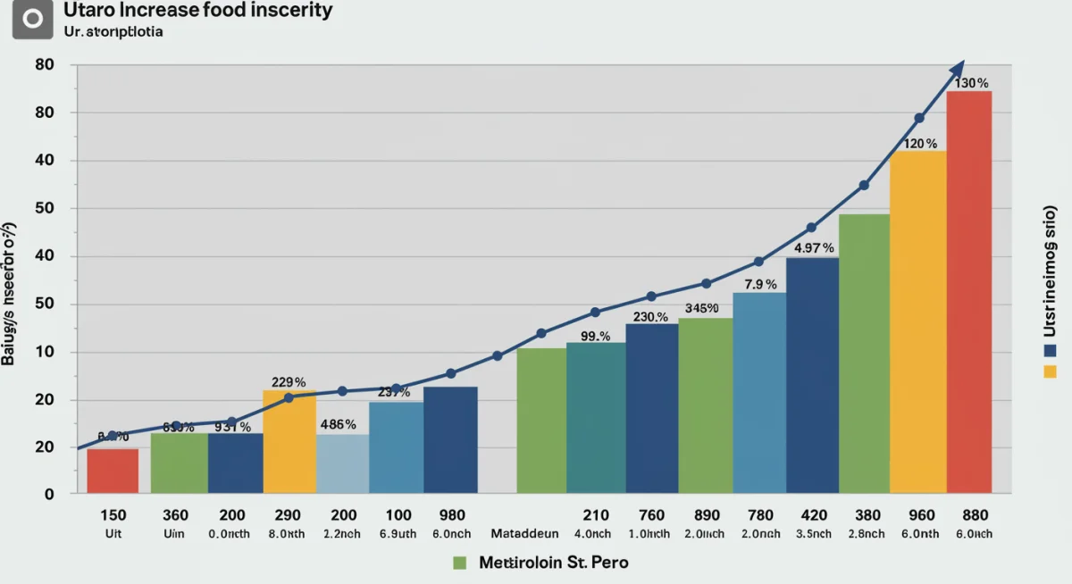 Infographic showing surge in U.S. metropolitan food insecurity rates
