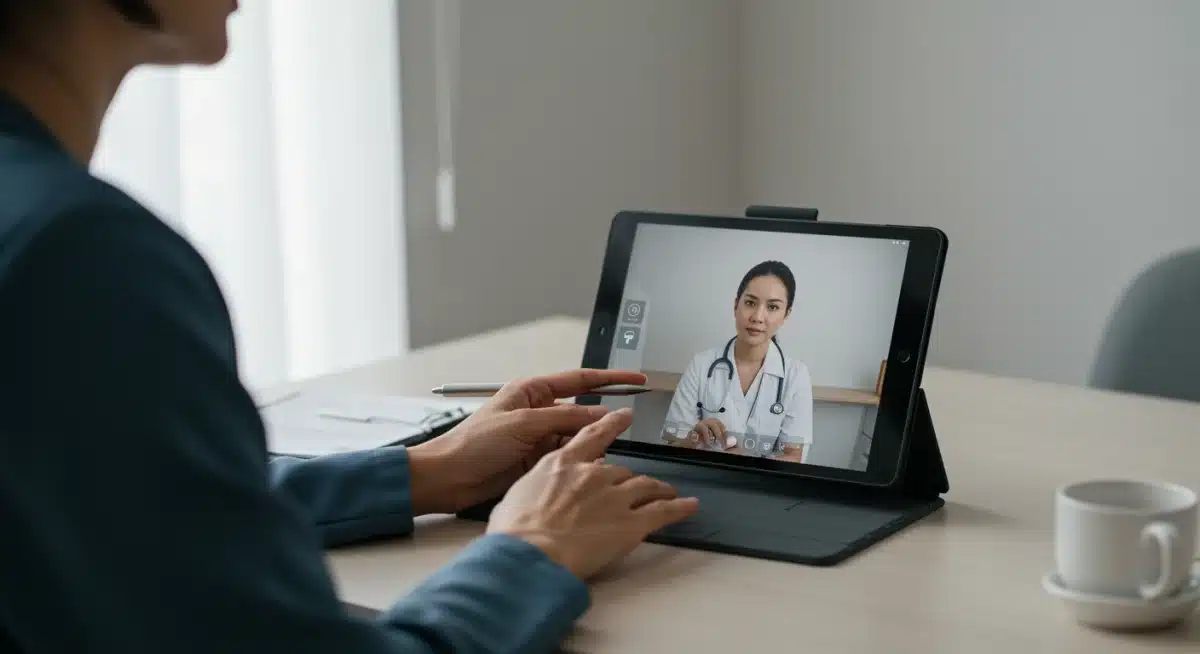 Healthcare professional providing virtual mental health consultation