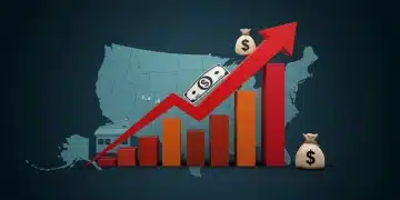 Inflationary pressures impacting US businesses in 2025, showing rising costs and financial strain