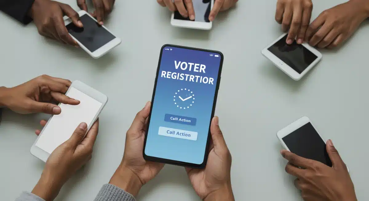 User-friendly voter registration interface on a smartphone