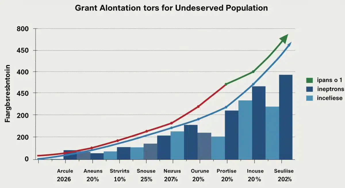 Graph showing increased federal grants for underserved populations.