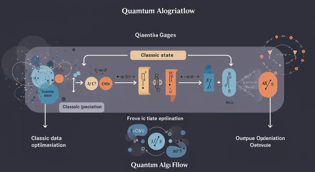 Diagram illustrating quantum algorithm optimization process