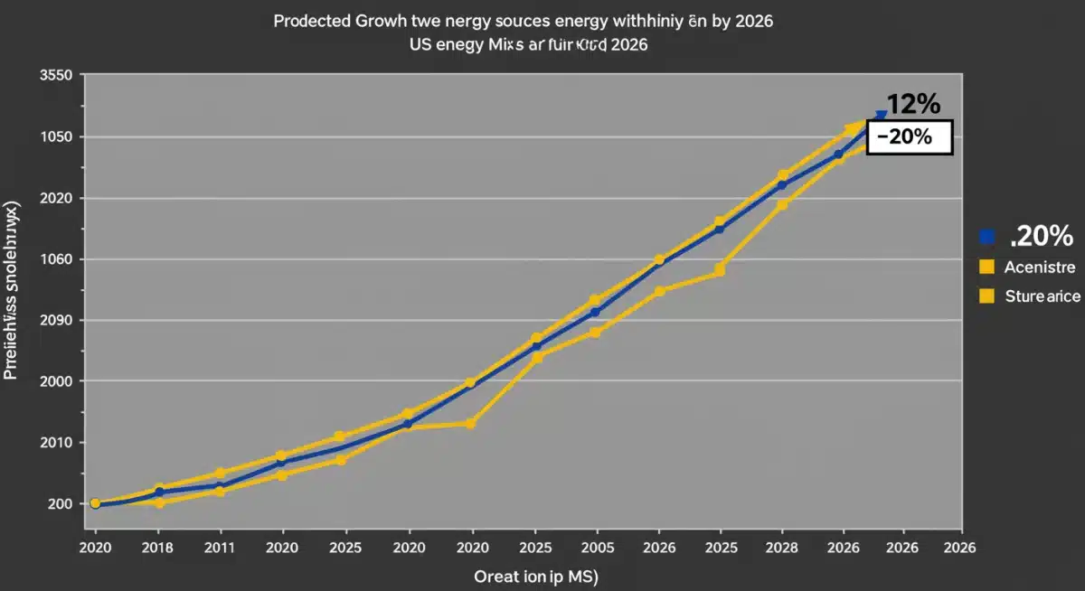 Projected graph of renewable energy growth in the US by 2026.
