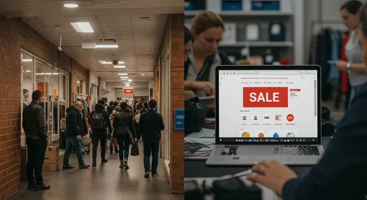 Brick-and-mortar vs. e-commerce adaptation to changing consumer sentiment.