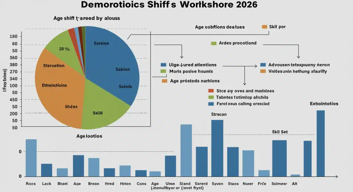 Infographic depicting demographic shifts and diversity in the 2026 US workforce.